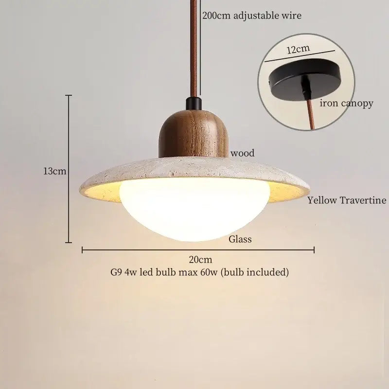 Minimalist bronze and wood led pendant lights bedroom glass lamp