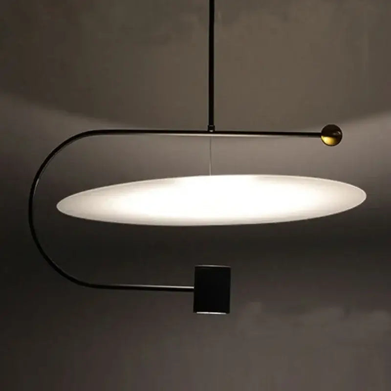 Modern black & brass led pendent fixture dining room light