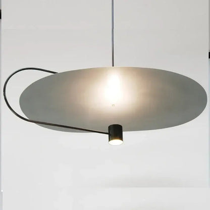 Modern minimalist gray and black pendant light fixture dining room