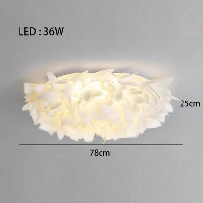 White fluffy cloud led petal ceiling chandelier bedroom light