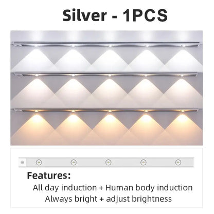 Ultra thin silver motion sensor cabinet light kitchen led strip