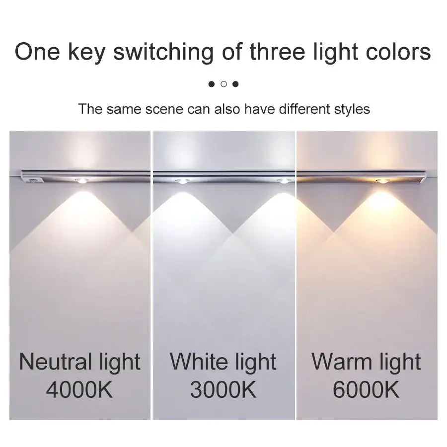 Ultra thin silver motion sensor cabinet light kitchen led strip