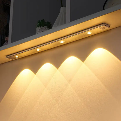Ultra thin silver motion sensor cabinet light kitchen led strip