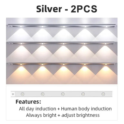 Ultra thin silver motion sensor cabinet light kitchen led strip
