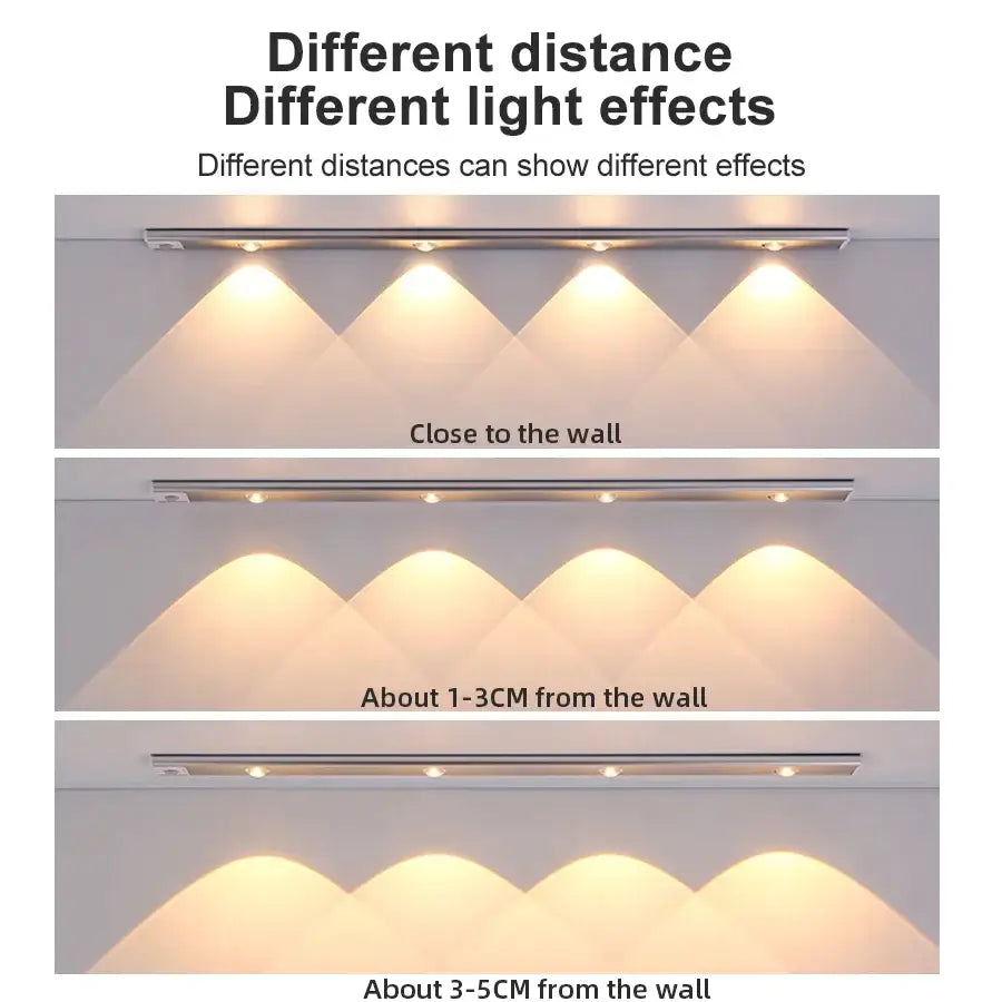 Ultra thin silver motion sensor cabinet light kitchen led strip