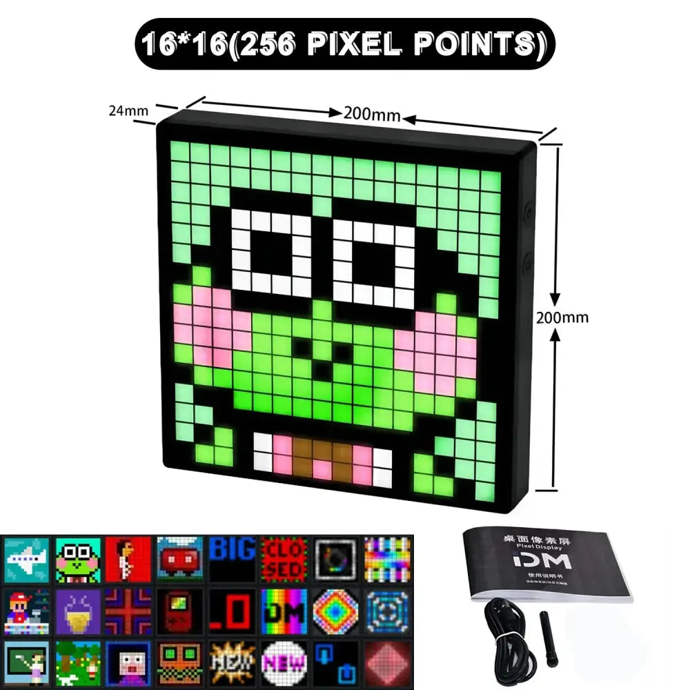 Modern black & white led pixel display gaming room animation frame