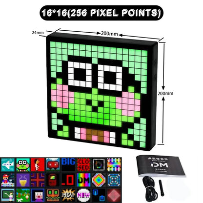 Modern black & white led pixel display gaming room animation frame
