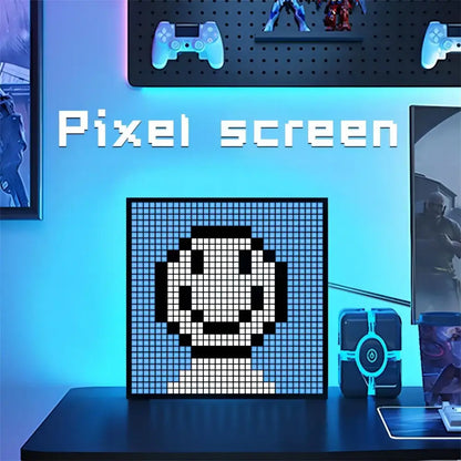 Modern black & white led pixel display gaming room animation frame