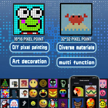 Modern black & white led pixel display gaming room animation frame