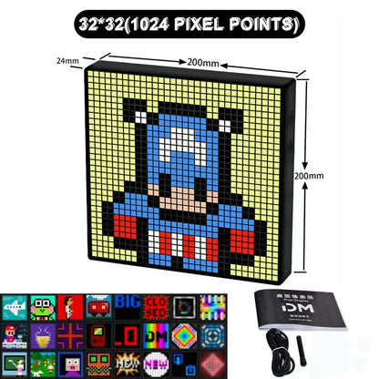 Modern black & white led pixel display gaming room animation frame