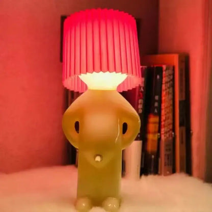 Whimsical beige and yellow ceramic pleats table lamp for bedroom