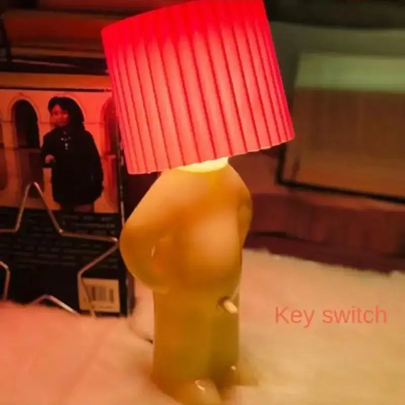 Yellow and red led pleats table lamp bedroom night light