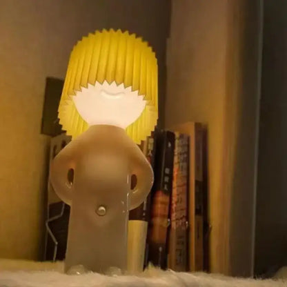 Yellow and red led pleats table lamp bedroom night light