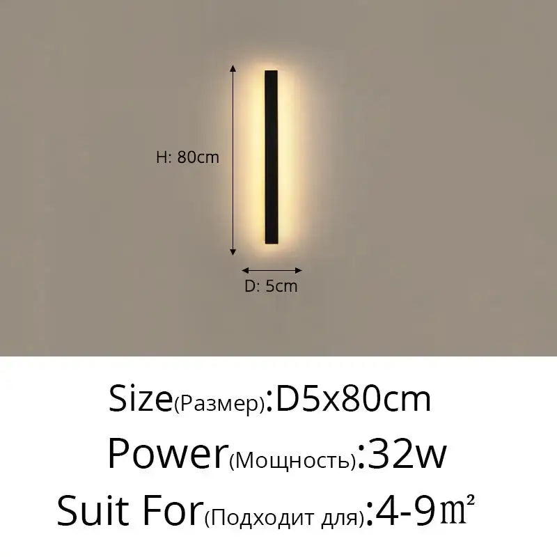 Modern led porch lights black & gold minimalist sconce living room