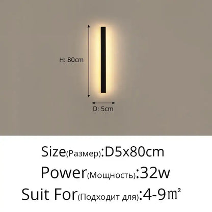 Modern led porch lights black & gold minimalist sconce living room