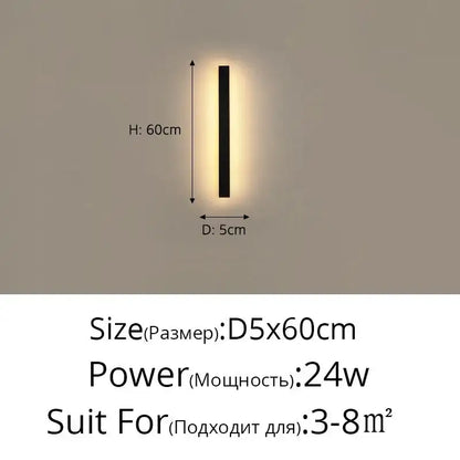 Modern led porch lights black & gold minimalist sconce living room