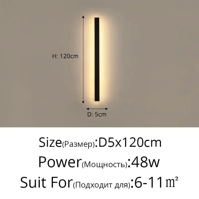 Modern led porch lights black & gold minimalist sconce living room