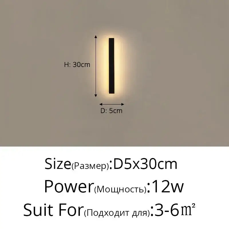 Modern led porch lights black & gold minimalist sconce living room