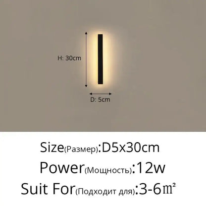 Modern led porch lights black & gold minimalist sconce living room