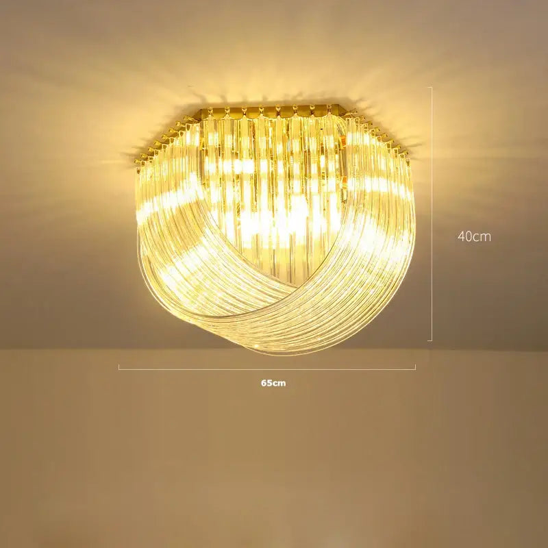 Postmodern gold & silver led chandelier foyer glass tube light