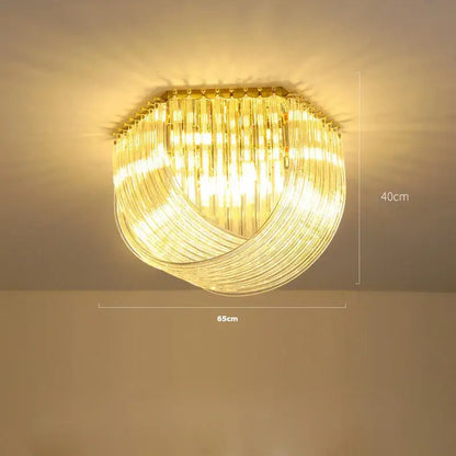 Postmodern gold & silver led chandelier foyer glass tube light