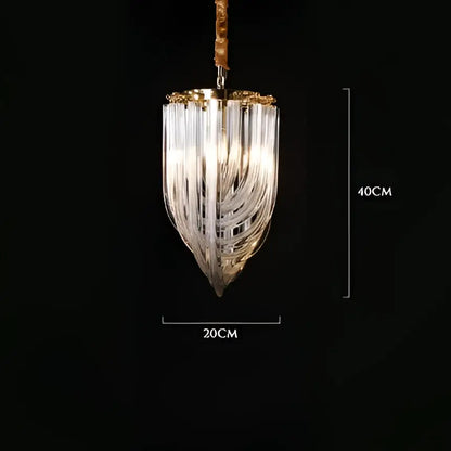 Postmodern gold & silver led chandelier foyer glass tube light