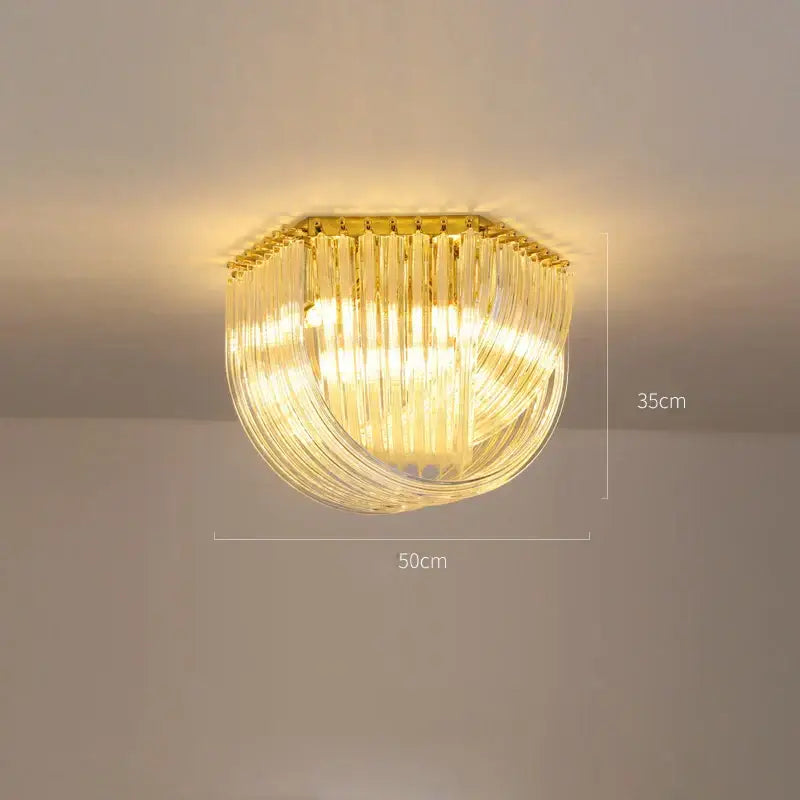 Postmodern gold & silver led chandelier foyer glass tube light