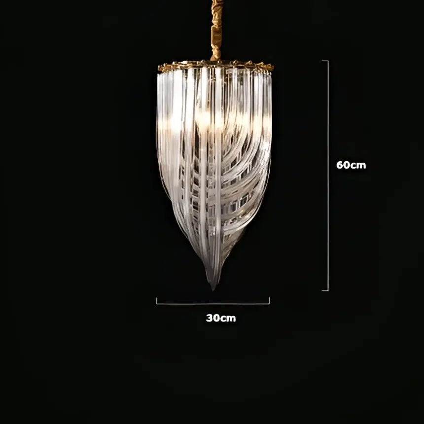 Postmodern gold & silver led chandelier foyer glass tube light