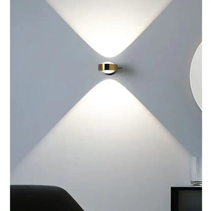 Modern gold projection wall lamp for bedroom with x pattern light
