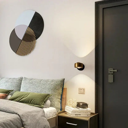 Modern gold projection wall lamp for bedroom with x pattern light