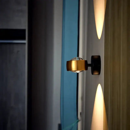 Modern gold projection wall lamp for bedroom with x pattern light