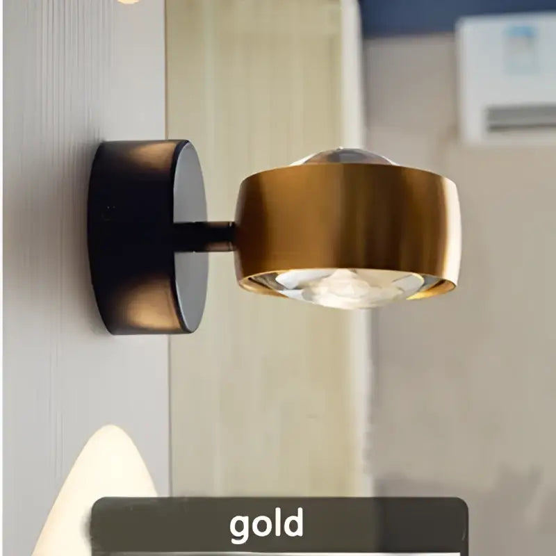 Modern gold projection wall lamp for bedroom with x pattern light