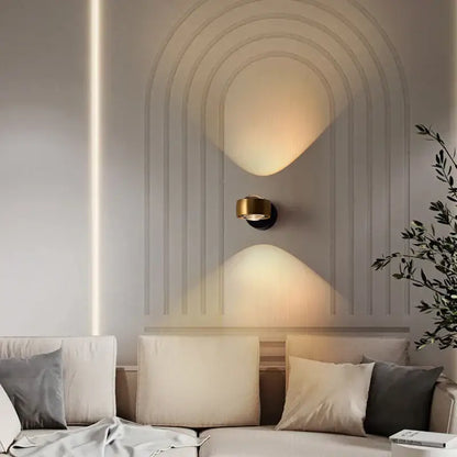 Modern gold projection wall lamp for bedroom with x pattern light