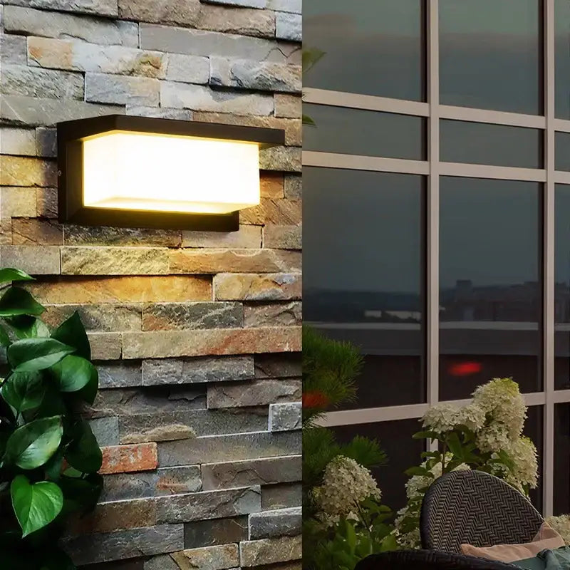 Modern black radar induction wall lamp garden frosted glass light