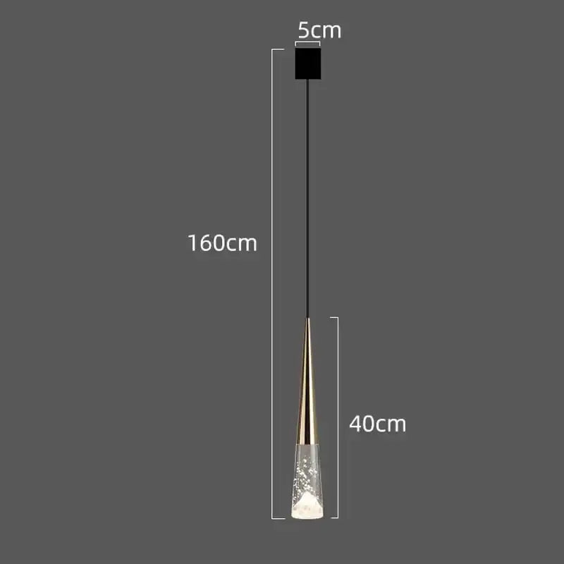 Modern black and clear led rain drop chandelier staircase light