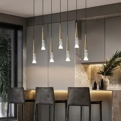 Modern black and clear led rain drop chandelier – staircase pendant light
