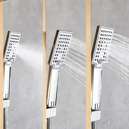 Gold led rain shower column with digital screen massage jets bathroom