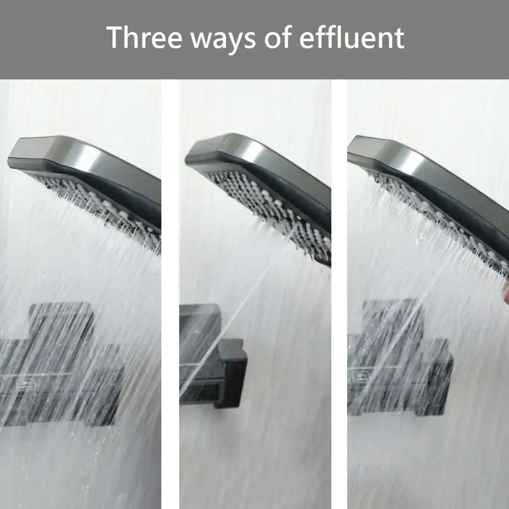 Modern matte black led rain shower set bathroom digital display