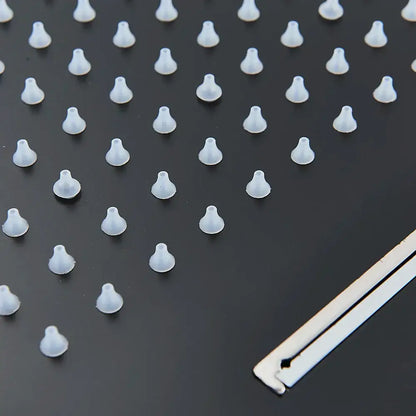 Modern black rain waterfall shower head bathroom blue led lights