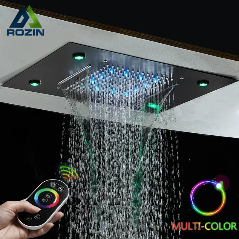 Modern led rainfall shower head – bathroom color changing rain shower