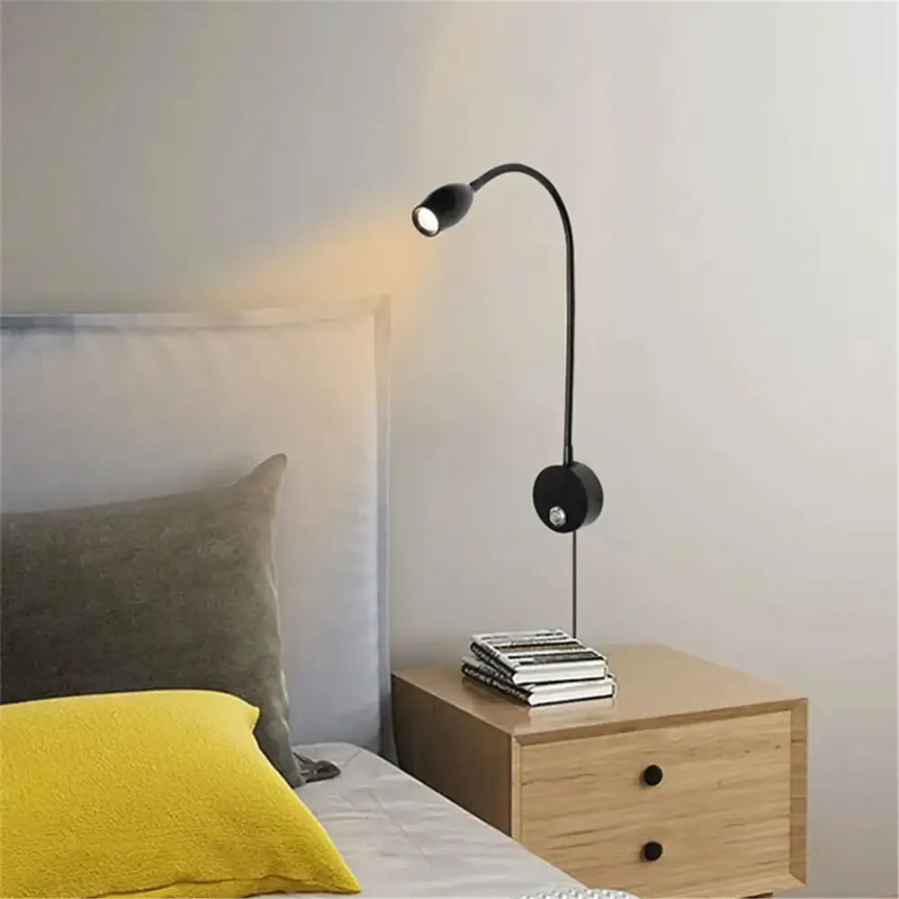 Flexible led reading light silver gold & black bedroom desk lamp