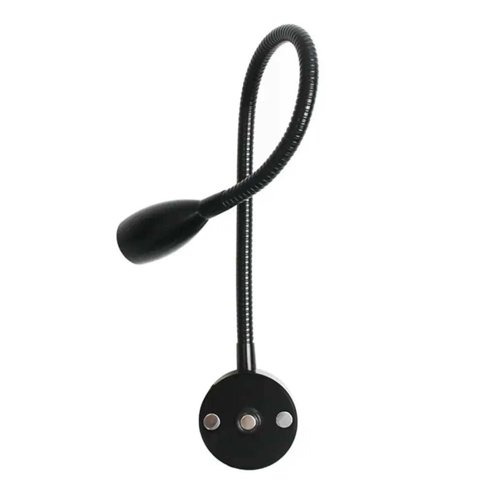 Modern black & silver led reading light bedroom gooseneck desk lamp