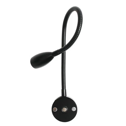 Modern black & silver led reading light bedroom gooseneck desk lamp