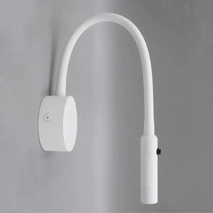 Flexible black & white led reading wall lamp for bedroom study