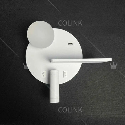 Modern black & white led reading wall lamp bedroom storage