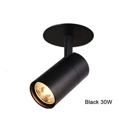 Modern cylindrical black & white led recessed ceiling lights kitchen