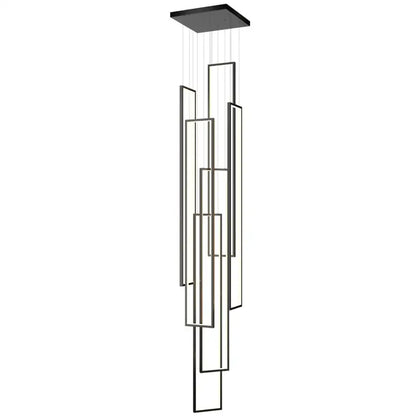 Modern gold led rectangle staircase chandelier living room light