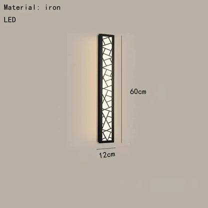 Modern black led rectangle wall lamp parlor room sconce