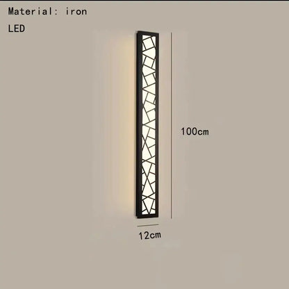 Modern black led rectangle wall lamp parlor room sconce