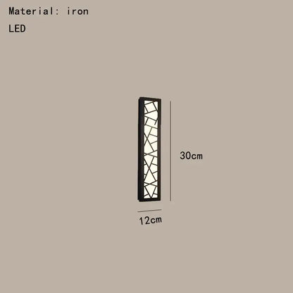 Modern black led rectangle wall lamp parlor room sconce